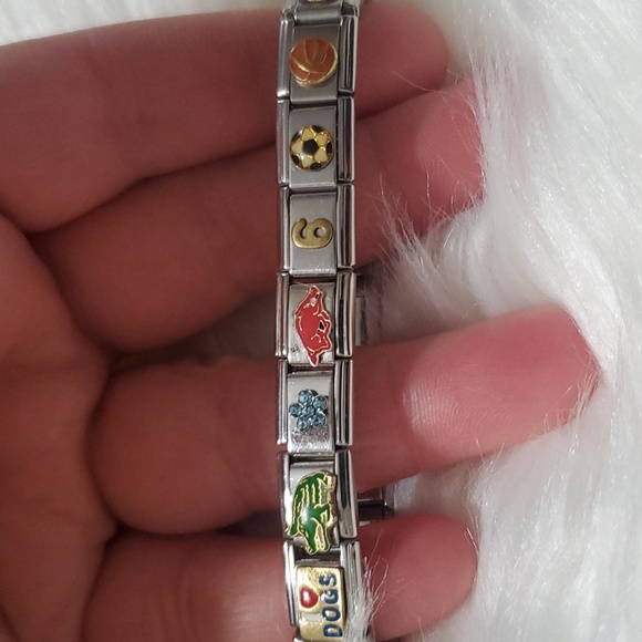 Italian Charm Set Of 2 Bracelets W/ One 18kt Gold Charm - Picture 4 of 9